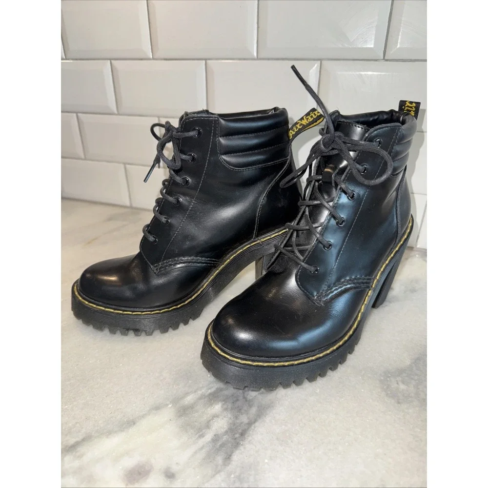 Dr Martens PersephoneHeel Ankle Booties Womens Size‎ 6 EUR 37 Black LeatherNWOT